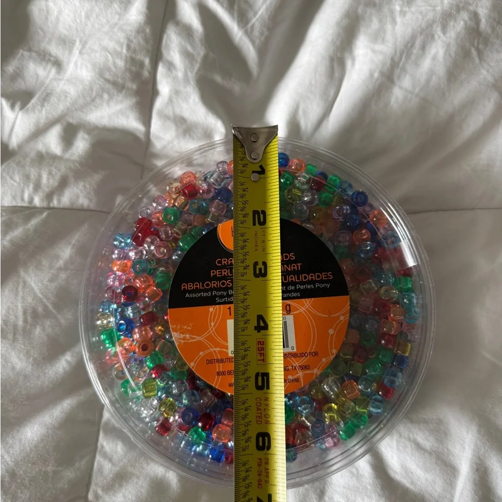 OPENED Bead Landing 1lb Assorted Pony Beads - Multi-Color Translucent
